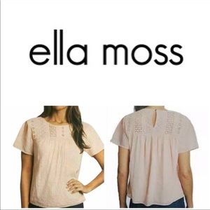 Ella Moss Brianne Peach Popover Top XXL Feminine